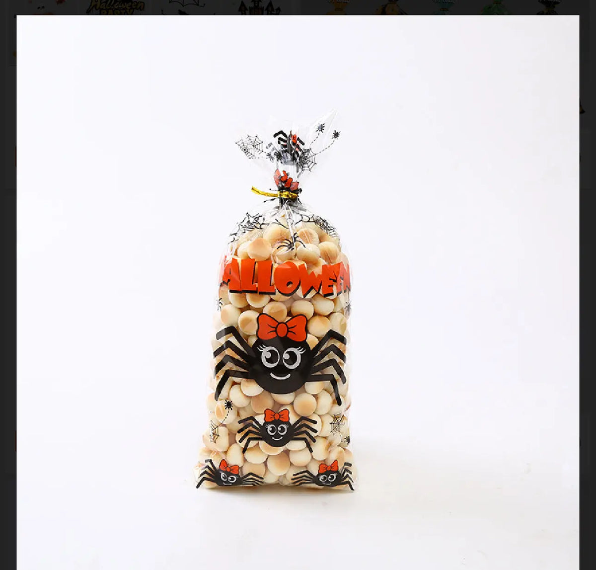 thumbnail image 2 of 200pcs Halloween Small Goodie Bags, Halloween Candy Wrappers Spooky Gift Bags Self Adhesive Bags Halloween Ziplock Bag Halloween Cookie Bags For Snack Biscuit Party (Castle Style 2 of 10