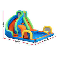 AirMyFun Kids Inflatable Pool Water Slide Cannon Splash Park Castle Outdoor Toys 427X374CM - Santas Workshop Direct