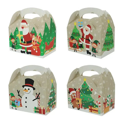  Christmas Red with carry handle cookie Box x 12 pcs Santas Workshop Direct