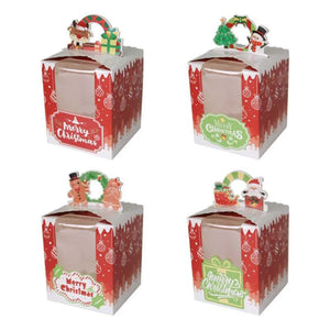  Christmas Red with clear window cookie Box x 12 pcs Santas Workshop Direct