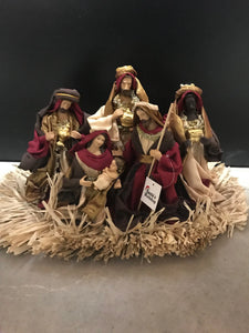 9.75 figurine  Red Christmas Nativity Set figurines approx 25 cm  with manger scene - 25cm Santas Workshop Direct