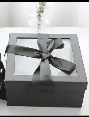 Elegant black square box/ hamper with black ribbon 23 .5 cm x 3 pcs Santas Workshop Direct