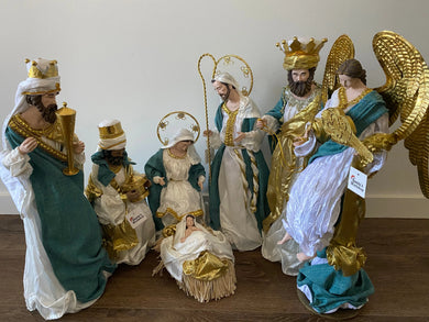  Blue white Christmas Holy Family Nativity set / scene with manger  -35 - 50 cm approx Santas Workshop Direct