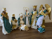  Blue white Christmas Holy Family Nativity set / scene with manger  -35 - 50 cm approx Santas Workshop Direct
