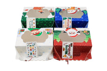 Christmas gift goodie packaging paper boxes with clear window Xmas party favour candy treat - Santas Workshop Direct 