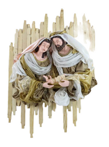 15"(38 cm ) Religius Holy Family on Wall Decor Wreath 78 cm (30.25")