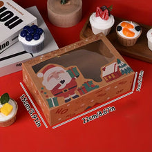 Gift for Her/Him 12pcs of New Creative Cartoon Brown Kraft Paper Window Gift Boxes Measuring 22.0*14.99*6.99 cm, Featuring Santa Claus, Gingerbread Men, Snowmen, And Penguins, Perfect for Christmas Party Gift Boxes Including Strings And Cards