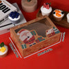 Gift for Her/Him 12pcs of New Creative Cartoon Brown Kraft Paper Window Gift Boxes Measuring 22.0*14.99*6.99 cm, Featuring Santa Claus, Gingerbread Men, Snowmen, And Penguins, Perfect for Christmas Party Gift Boxes Including Strings And Cards