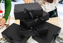 10pcs Elegant Black Gift Boxes with Ribbon (5pcs Boxes And 5pcs Black Ribbons) - Perfect for Weddings, Proposals, Birthdays, And Special Occasions - Ideal for Jewelry Display And Party Gift Boxes for Christmas, Easter, Bridesmaid Favors