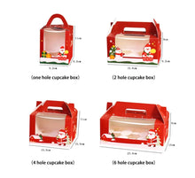 1 hole Christmas cup cake box  x 6 pc Santas Workshop Direct