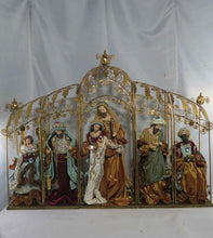 12" CHRISTMAS HANDMADE RELIGIOUS NATIVITY ON A 24" GAZEBO