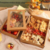 3 Sets Kraft Paper Picnic Boxes – Disposable Food & Bakery Takeaway Containers | Portable Lunch, Dessert, Cake & Picnic Packaging