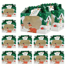 8/16pcs Set, Christmas Hand-Held Window Candy Packaging Gift Box, Kraft Paper Candy Box, Santa Claus Gift Box, Snowman Gift Box, Party Gifts, New Year Decorations, Christmas Decorations, Party Decorations, Party Supplies