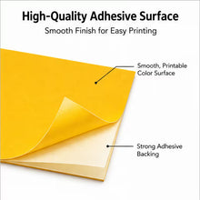 A4 Self Adhesive Sticker Paper Sheet Label Laser Inkjet Print Mailing Address MATT FLURO YELLOW  100 A4 Laser Label - 1up - 210x296mm - 100 per pack