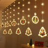 Set of Battery powdered Christmas LED Curtain Lights Featuring Charming Designs of Santa, Reindeer, Snowman, And Trees. These Glamorous String Lights Made of Plastic Are Perfect for Indoor Decoration in Homes, Bedrooms, And Parties