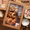 5PCS Large Kraft Grazing Boxes with Clear Lids 360x250x80mm – Charcuterie, Bakery & Food Gift Packaging