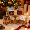 Gift For Her/Him 12/24pcs Christmas Gingerbread House Treat Boxes, 4pcs Assorted Designs House Gift Boxes with Jute String, Perfect for Christmas Party Favors, Gift Swap, Holiday Gift Giving, Classroom Treats