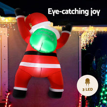 Jingle Jollys Christmas Inflatable Santa Climbing LED Illuminated Decorations 1.9M - Santas Workshop Direct 