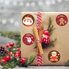 Set of 6 Rolls of 2.5cm Round Self-Adhesive Holiday Labels Featuring 44 Festive Designs for Wrapping, Envelopes, Bags, And Card Crafts (3000 stickers)