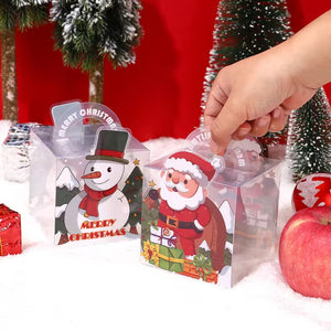 Christmas gift goodie packaging paper boxes with clear window Xmas party favour candy treat - Santas Workshop Direct 