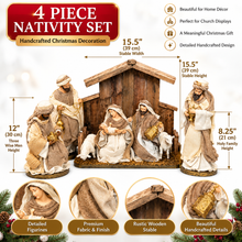 Large Christmas Nativity Set with Stable – 8.25" Holy Family, 12" Three Wise Men & 15.5" Stable | Religious Christmas Manger Scene & Church Decoration
