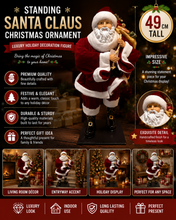 49cm Standing Santa Claus Christmas Ornament – Luxury Holiday Decoration Figure for Home Décor
