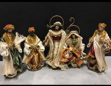 Handmade Christmas Nativity Set with Holy Family & Three Wise Men – 24cm Religious Christmas Decoration, 30cm Kings