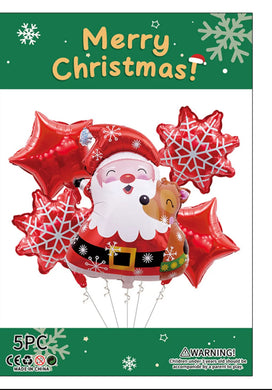 5 pcs Christmas Balloons Kit Balloons Party Decor Santas Workshop Direct