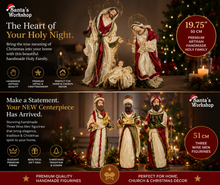 19.75” Premium Artisian handmade Christmas figurine Holy family 50 cm Three Wise men 51cm  PRE ORDER