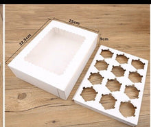 Cupcake Boxes 12 Hole Window Face Cake Boxes Patty Pans Wedding Gift Boxes X 25