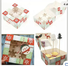 12PCS Christmas Candy Cookie Boxes Bakery Gift Boxes Cupcake Muffin Cake Box AU