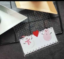 Xmas Cellophane Bag Cookie Fudge Candy Self Adhesive OPP Plastic Supplies X 40pc
