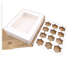 Cupcake Boxes 12 Hole Window Face Cake Boxes Patty Pans Wedding Gift Boxes X 25