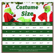 Book Week Adult Kids Grinch Santa Green Monster Costume 7Pcs Furry Santa Suit