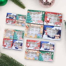 12pc Christmas Candy Cookie Box Bakery Gift Boxes Cupcake Muffin Cake Box 6 Hole