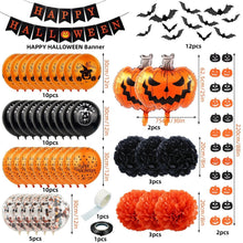 128p Black Orange Halloween Balloon Garland Arch Kit Set Bat Pumpkin Party Decor