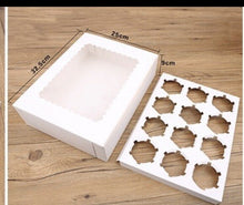 Cupcake Boxes 12 Hole Window Face Cake Boxes Boards Patty Pans Muffin Cups X20