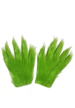 Book Week Adult Kids Grinch Santa Green Monster Costume 7Pcs Furry Santa Suit