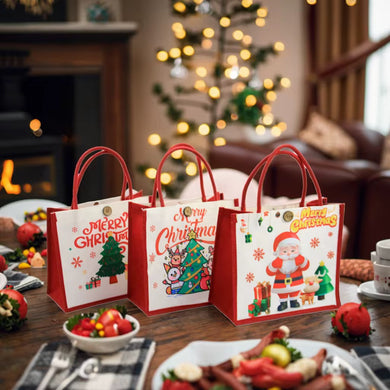 Christmas Party Favour Gift Packaging Bags Reusable Xmas Holiday Party Supply Presents Sacks with handle - Santas Workshop Direct 