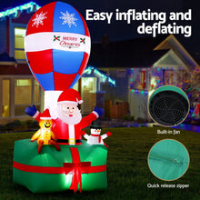 Jingle Jollys Christmas Inflatable Santa in Ballon 2.8M Height LED Decorations Illuminated - Santas Workshop Direct 