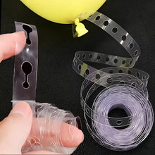 9 Rolls Balloon Chain Strips, 5 Meters Per Roll, Double Hole Balloon Garland Tapes, Decor Strips for Birthday Wedding Christmas Halloween Graduation Parties, Plastic Balloon Additions for Background And Arch Decoration