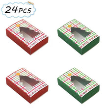 Gift for Her/Him 12/24pcs Christmas Gift Boxes with Christmas Tree Clear Window, Red Green Plaid Slide Drawer Holiday Packaging Boxes, Xmas Decorative Present Boxes for Holiday Party Favors & Gift Giving