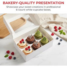 White Paper Cupcake Box | 18pcs with Insert And Window Hold 6 Standard Cupcakes, Cupcake Carrier Container, Bakery Muffin Box for Pastry, Cookies, Birthday, Mother'S Day, Wedding Party