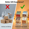 Gift For Her/Him 12/24pcs Christmas Gingerbread House Treat Boxes, 4pcs Assorted Designs House Gift Boxes with Jute String, Perfect for Christmas Party Favors, Gift Swap, Holiday Gift Giving, Classroom Treats