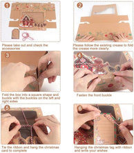 Gift for Her/Him 12pcs of New Creative Cartoon Brown Kraft Paper Window Gift Boxes Measuring 22.0*14.99*6.99 cm, Featuring Santa Claus, Gingerbread Men, Snowmen, And Penguins, Perfect for Christmas Party Gift Boxes Including Strings And Cards