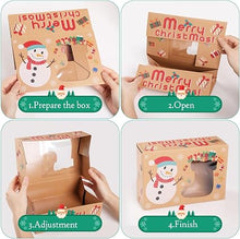 4pcs Large Sturdy Kraft Paper Christmas Gift Boxes with Rop Closure - Santa House-Shaped Lid, Foldable Party Favor Packaging for Candy,, Holiday Decorations - New Year & Xmas Party Supplies