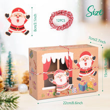 4pcs Large Sturdy Kraft Paper Christmas Gift Boxes with Rop Closure - Santa House-Shaped Lid, Foldable Party Favor Packaging for Candy,, Holiday Decorations - New Year & Xmas Party Supplies