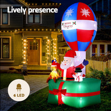 Jingle Jollys Christmas Inflatable Santa in Ballon 2.8M Height LED Decorations Illuminated - Santas Workshop Direct 