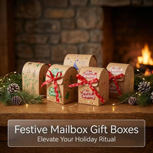12/24pcs Christmas Kraft Paper Gift Boxes with Red Snowflake Ribbon, 4 Styles Merry Christmas Printed Mini Favor Boxes, Small Holiday Packaging Boxes for Christmas Eve Party Decor And Gift Giving