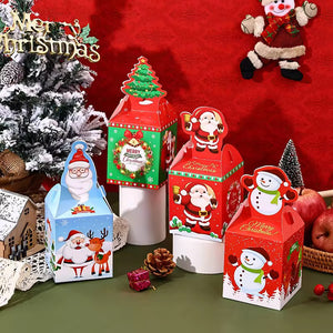Christmas samll candy treat paper boxes Xmas Party Favour gift package paper boxes cookie goodie paper boxes for holiday party - Santas Workshop Direct 